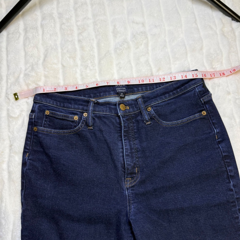 J.Crew Essential Straight Jeans Womens 30 Dark Wash Indigo High Rise‎ Stretch - Picture 8 of 10
